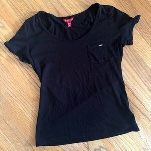 Guess - Women’s (M) Black Cap Cross Cross Sleeve Shirt Top